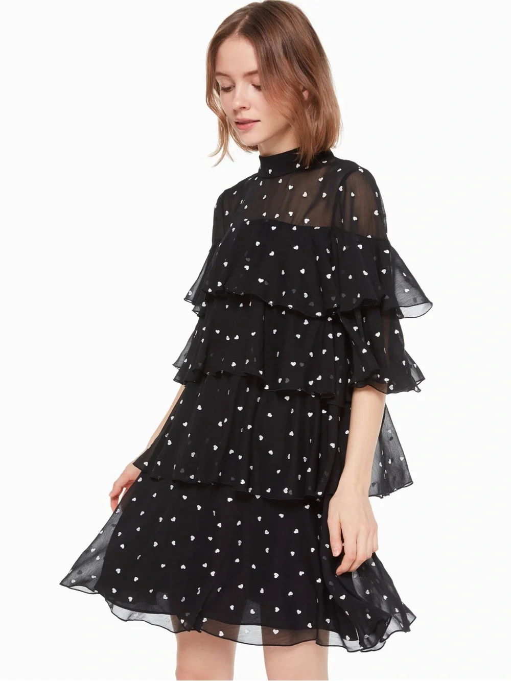 Kate Spade New York ‘Heartbeed’ Embroidered Black Mini Dress